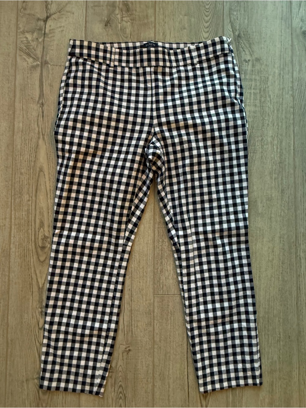 J. Crew Winnie Pants in Blue and White Gingham Size 10